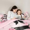 thumbnail image 5 of Manfei Pink Fashion 3 Pieces Queen Comforter Set,High Heels Bedding Sets,Flower Cosmetics Bedding Comforter Set,Microfiber Floral Bedroom Decorative,Reversible, 5 of 8