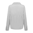 thumbnail image 5 of Ichuanyi Womens Shirts, Fashion Women's Loose Buttons Solid Lapel Long Sleeves T-shirts Blouse Tops, 5 of 6