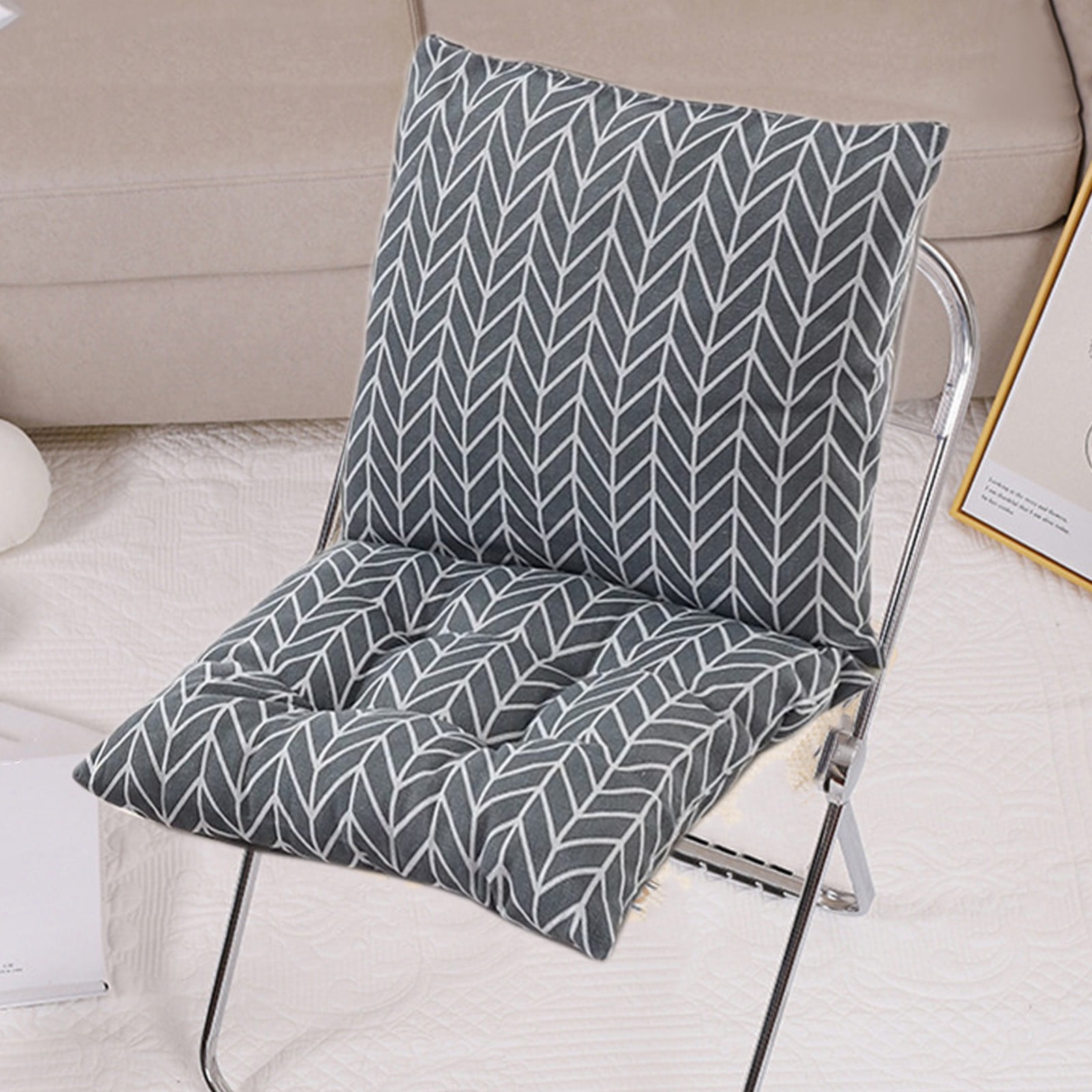 Nkmbld Chair Cushions Tufted Corduroy Floor Cushions for Living Room Soft Thicken Seating Cushion for Chair, Sofa, Couch, Outdoor Patio Furniture, Gray