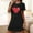 Black, variant on Blmnix Short Nightgowns Women's Nightgowns Bamboo Nightgowns Sleepshirts Nightgowns Short Sleeve Pink Above-the-Knee Crew Neck Moomoo Nightgowns for Women