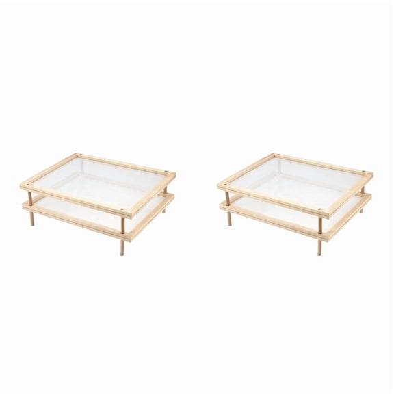 6X Stackable Food Dryer with Net Wooden Pasta Herb Drying Racks Multipurpose 2-Tier Food-Dryer Holder