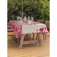 thumbnail image 2 of Outdoor Tablecloth with Umbrella Hole and Zipper, Valentine's Day Rectangle Table Cloth 54x80 Inch Waterproof Tablecloth, Pink Gnomes Love Roses Sweet Beige Picnic Table Cover for Patio Camping, 2 of 7