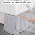 thumbnail image 4 of CCNY Bed Skirt Dust Ruffled Style Bedskirt Short Queen Adjustable Elastic 16" Inch Drop Length Microfiber Made Light Gray Bedskirts, 4 of 6