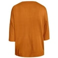 thumbnail image 5 of XAOFW Women's Sweater Solid Color 3/4 Sleeve V Neck Sweaters Everyday Wear Slim Fit Knitted Pullover Outdoor Activities Stylish Cozy Knitwear, 5 of 5