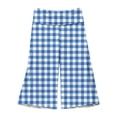 thumbnail image 5 of Women's Fold Over Capri Pants Y2K Low Rise Wide Leg Flowy Gaucho Pants Summer Plaid Going Out Yoga Capris Blue XL, 5 of 7