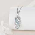 thumbnail image 3 of Irish Celtic Knot Created Opal Pendant Necklace Sterling Silver Black Necklaces for Women Men 18", 3 of 10