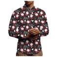thumbnail image 1 of Camisa de manga larga con estampado navideño para hombre, top versátil informal a la moda para hombre Pompotops  oipoqjl27129, 1 of 6