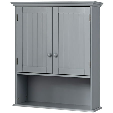 Costway Armoire De Salle De Bains Armoire Murale Armoire A Pharmacie Avec 2 Porte Et 3 Etageres Rangement Dont 1 Paroi Reglable Sans Miroir Couleur Blanche En Bois Walmart Canada