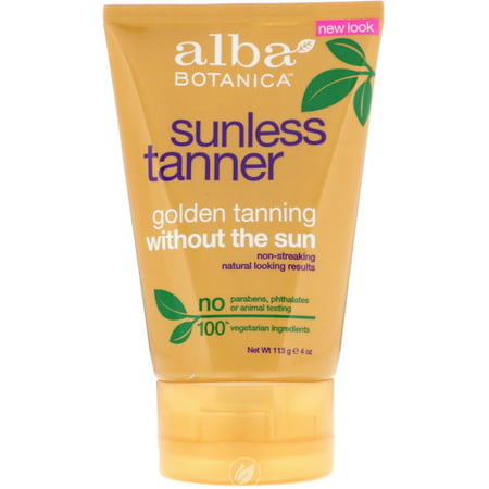 Alba Botanica Sunless Tanning Lotion SPF15 4 Ounce, Pack of