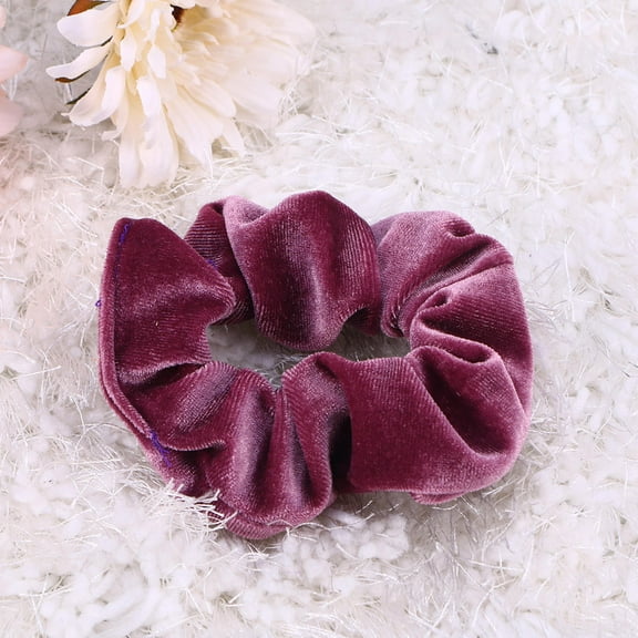 OATIPHO 5Pcs Plush Velvet Hair Scrunchies Elastic Ponytail Holders Assorted Colors for Decoration