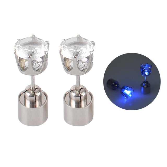 YSABOXY 1 Paire de Boucles d'Oreilles LED Phosphorescentes Rondes Lumineuses pour Fête et Fête