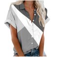 thumbnail image 1 of Mujeres Pantalones Cortos Impresos Manga Corta con Cuello en V Blusa Superior, Casual Y Elegante Corto para las Mujeres Verano Casual, 1 of 5