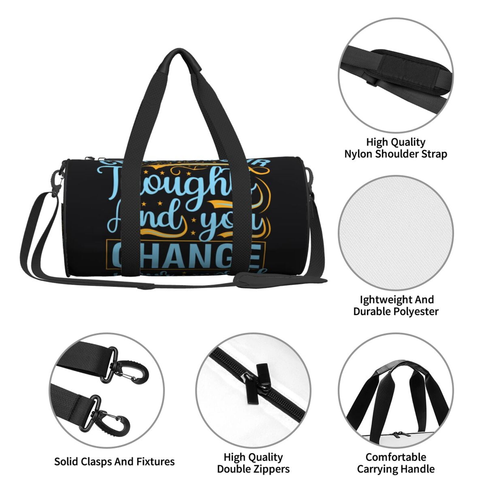 Vsdgher Not All Those Who Wander Are Lost 2 45L Foldable Duffel Bag, Sports Gym Bag,Overnight Bag, Portable Weekender Bag for Airplanes