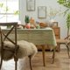thumbnail image 2 of Green Table Covers, 140*180cm, Rectangular, Cotton Linen Flower Branches Printed Table Cloth Party Decorations, 2 of 5