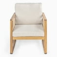 thumbnail image 6 of Gable Mid-Century Modern Roped Acacia Wood Outdoor Patio Chair with Cushions, Beige/Light Teak (Set of 2), 6 of 9