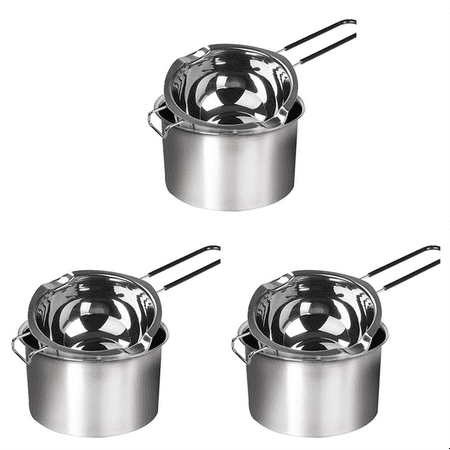 

6-Pack Stainless Steel Double Boiler Heat-Resistant Handle 2 Cup Capacity Universal Pad