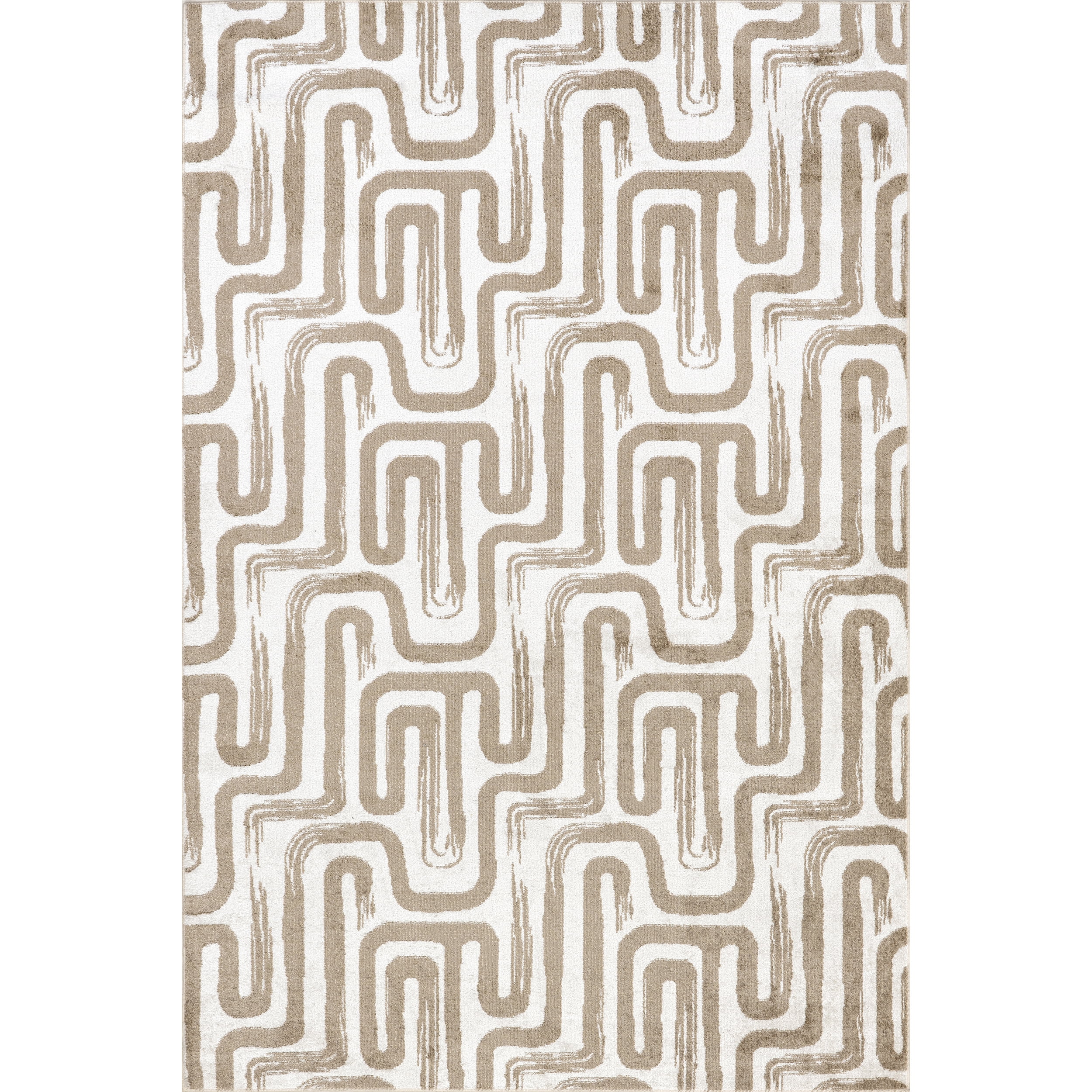 nuLOOM Carmel Transitional Machine Washable Area Rug, 5' 3" x 8', Beige