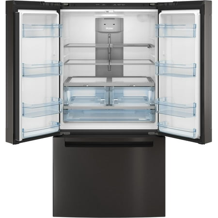 Haier - 27.0 Cu. Ft. French Door Refrigerator - Black stainless steel