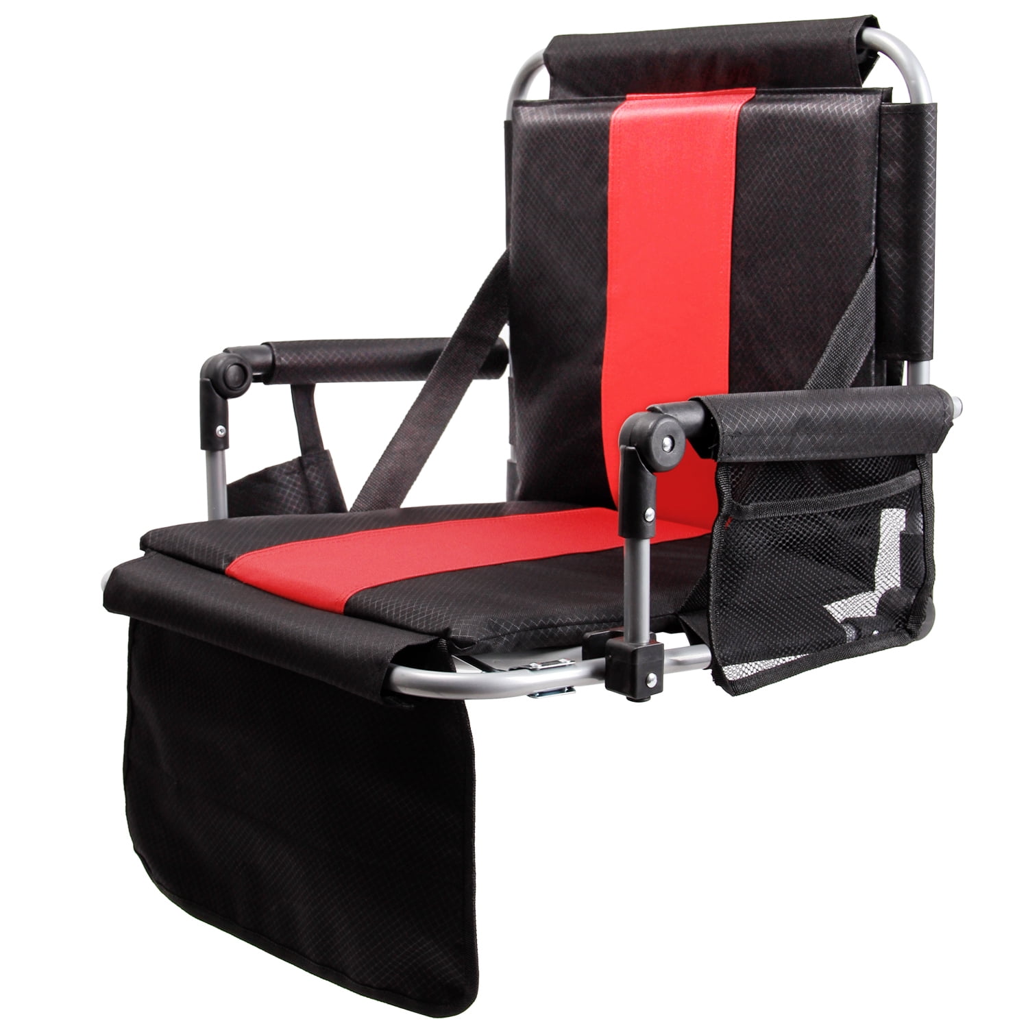 Stadium Seat Chair Bleacher Folding Portable Padded Cushion Football Sport Red 