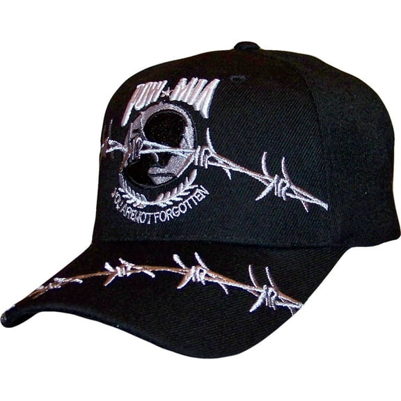 Black Duck Brand POW/MIA Series Embroidered Baseball Hat/Caps (You Are Not Forgotten - Barbed Wire)
