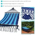 thumbnail image 3 of Sunnydaze 2-Person Woven Cotton Spreader Bar Hammock, 770 lb Capacity - Blue, 3 of 7
