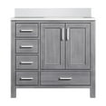 thumbnail image 3 of Jacques 36 in. W Right Offset Distressed Grey Bath Vanity and Cultured Marble Top, 3 of 8