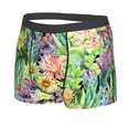 thumbnail image 2 of Wukai Watercolor Blooming Cactus Print Men’s Underwear Breathable Boxer Briefs,&nbsp;Moisture Wicking & Breathable-XX-Large, 2 of 7