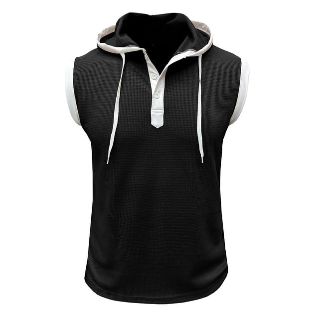 Men's Training Vest for Gym and Fitness Performance Vest with Hooded Design for Summer Running and Workout