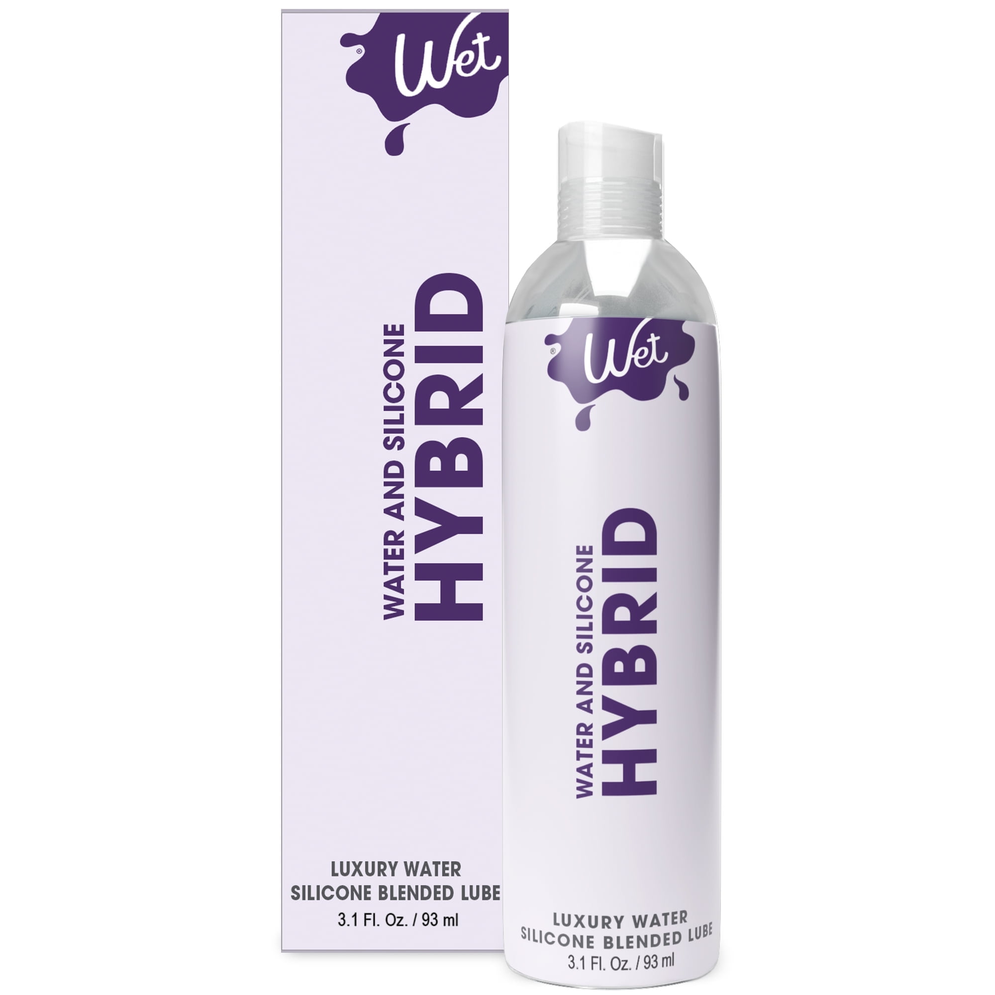 2 pack) Wet Hybrid Silicone & Water Blend Based Lube, Extra Long-Lasting  Personal Lubricant, 3.1 fl oz