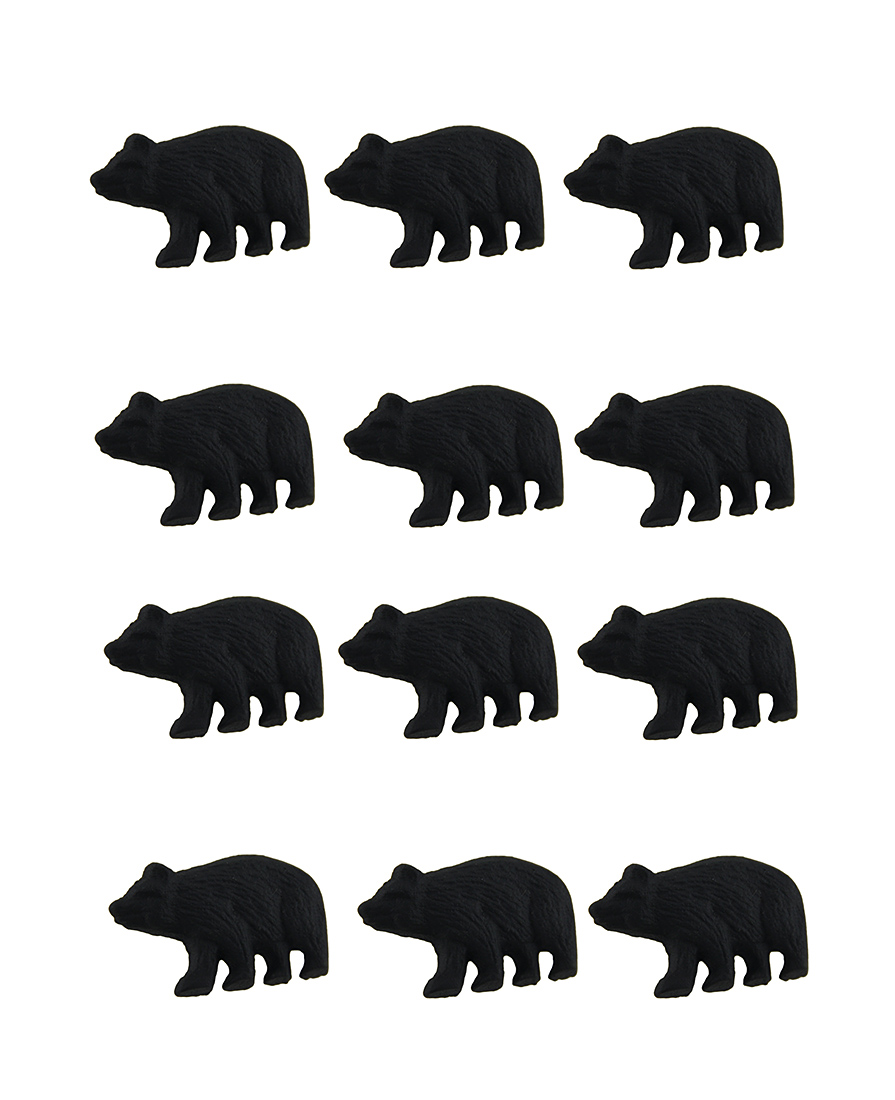 12 Piece Matte Black Forest Bear Cast Iron Drawer Pull Cabinet