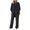 Black, variant on Womens Casual Shoulder Irregular Two Piece Set - Spandex, Loose Fit, All Seasons - S-XXXL