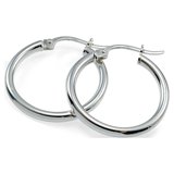 Sterling Silver Diamond Cut Hoop Earrings - 15mm, 18mm, 24mm, 28mm Sizes, 925 Silver