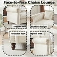 81 Inch Chenille FacetoFace Chaise Lounge with Two Pillows, 2Seater