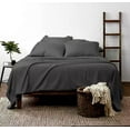 thumbnail image 2 of 25-INCH EXTRA DEEP POCKETS - Pure Organic Cotton Sheets - Full Size, Elephant Grey Color, Bedsheet 1000-Thread-Count, 2 of 7