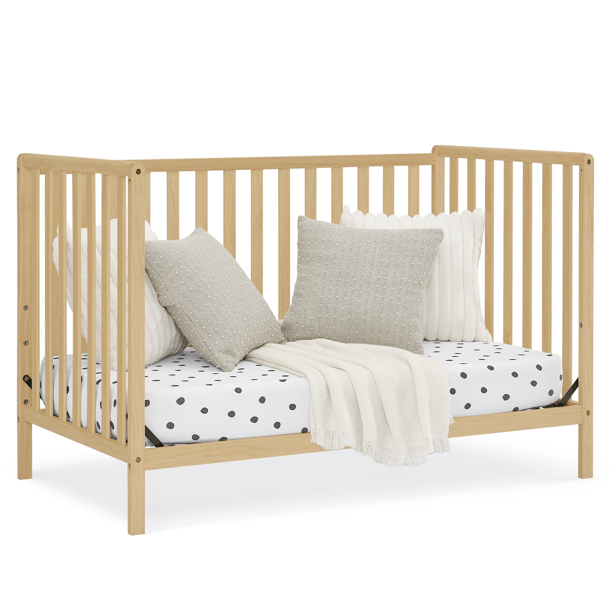 Delta Children Heartland 4-in-1 Convertible Crib - Greenguard Gold Certified, Natural Pine