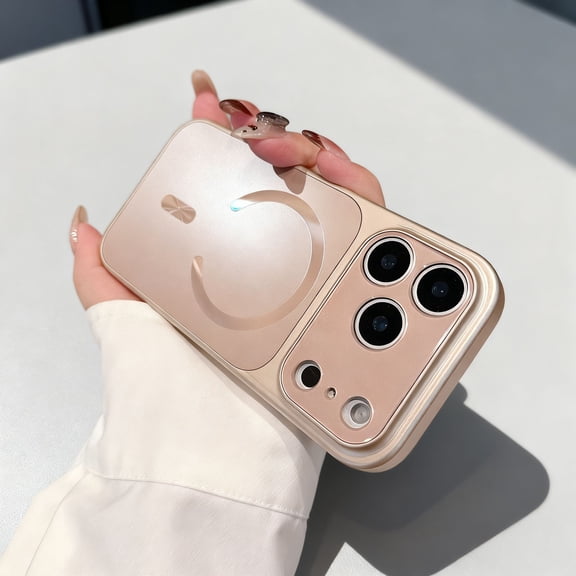 For iPhone 17 Phone Case,Compatible with Mag-safe,Gradient Back Design,Ultra Slim Anti-fall Shockproof Drop Protection,Luxury Glossy Thin Fit Durable Rugged Phone Case Cover,Desertgold