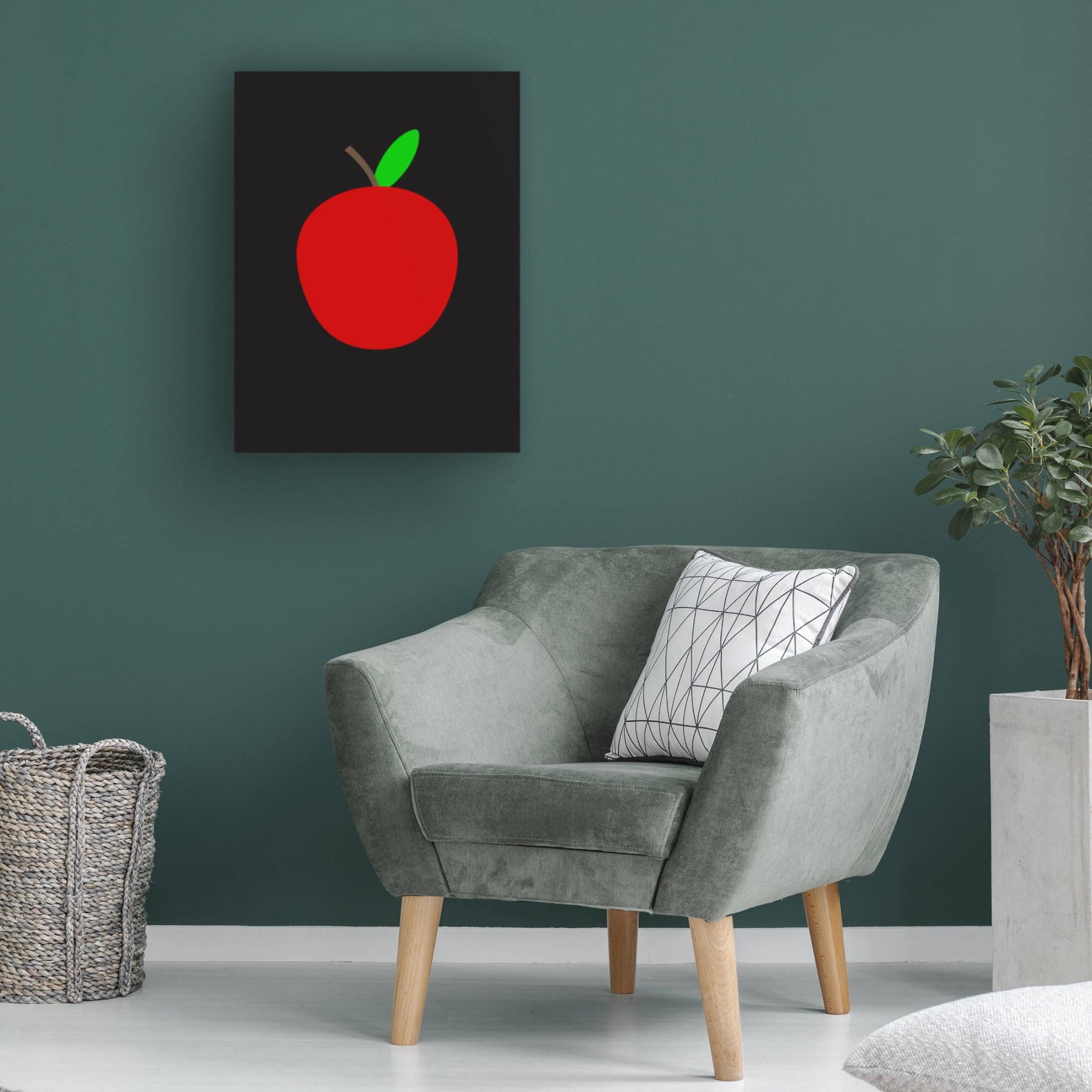 Canvas Wall Art - Tom Quartermaine 'Red and Black Abstract Pear 16' Wall Art for Living Room, Bedroom, or Office Décor by Trademark Fine Art - 18 x 24 Inches