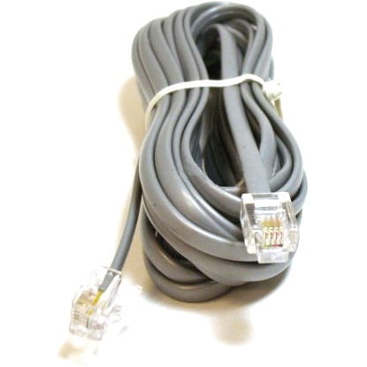Straight Wiring 2 Pack 1 Foot Black RJ11 6P4C Data Cable 12" 1ft 