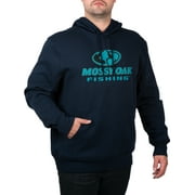 Mossy Oak Navy Logo Stitch V4 Men Graphic Hoodie, XL