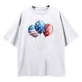 thumbnail image 4 of Women's T Shirts 4th of July Patriotic Short Sleeve Summer Independence Day Athletic Blouse White L, 4 of 5
