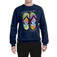 thumbnail image 2 of Wild Bobby, If I Can't Wear My Flip Flops I'm Not Going Colorful Sandals Streetwear Unisex Crewneck Graphic Sweatshirt, Vintage Heather Navy, Small, 2 of 3