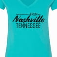 thumbnail image 4 of Inktastic From Nashville, Tennessee State Capital Distressed Text Women's V-Neck T-Shirt, 4 of 5