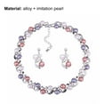 thumbnail image 7 of UDIYO 2Pcs/Set Adjustable Extension Chain Necklace Earrings Set Ear Studs Faux Pearl Bridal Earrings Necklace Set Jewelry Accessory, 7 of 7