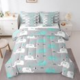 thumbnail image 1 of Erosebridal Cartoon Elephant Bedding Sets Twin Size,Triangle Geometry Comforter Sets with Sheets,Animal Decor,Reversible,Breathable,7-Piece, 1 of 5