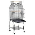 thumbnail image 2 of Alden Design Metal Rolling Bird Cage with 2 Feeders and 2 Wooden Perches, Black, 2 of 10