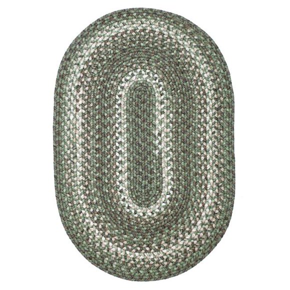 Homespice Decor 321978 20 x 30 in. Oval Cedar Ridge Ultra Durable Braided Rug, Green