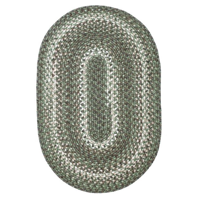 Homespice Decor 321978 20 x 30 in. Oval Cedar Ridge Ultra Durable Braided Rug, Green