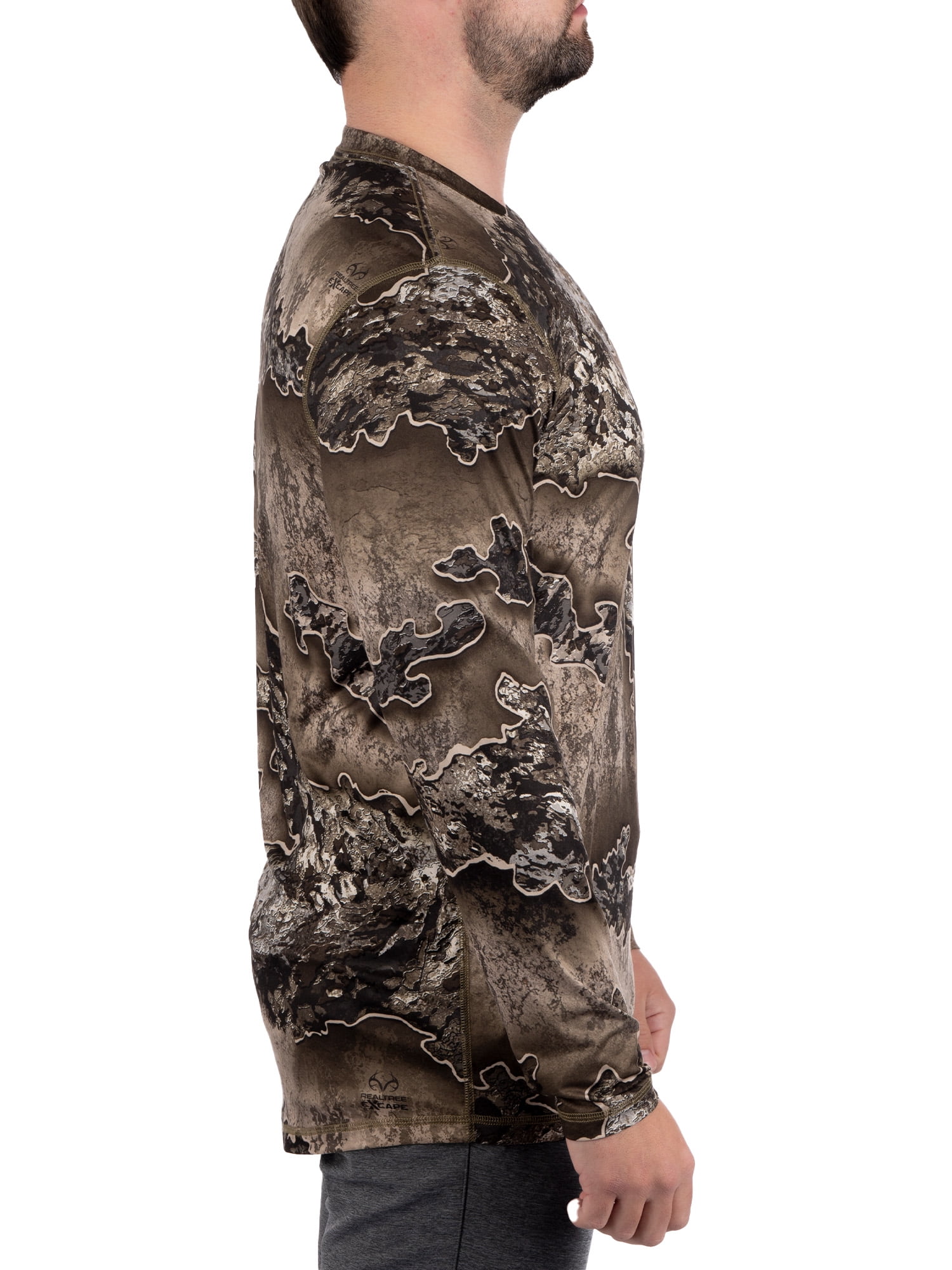 Men's Long Sleeve Camo Tee Scent Control Cotton Shirt by Realtree, Sizes S-3XL