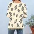 thumbnail image 4 of Xuyuer Womens Plus Size Fashion Non Positioning Printed Tops V Neck T Shirts 3/4 Sleeve Blouse Summer Casual Tees S-3X, 4 of 6