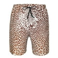 thumbnail image 3 of Logiee Leopard Brown Print Mens Swim Trunks Quick Dry Board Shorts,Breathable Hawaii Beach Shorts Swimwear Bathing Suits-Large, 3 of 6